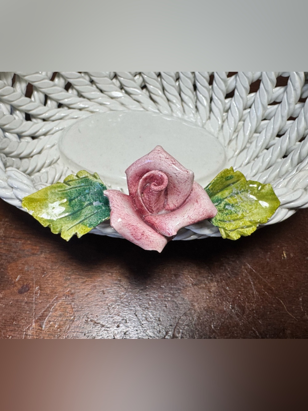 Vintage Ceramic Open Weave Basket | Made in Italy - Picture 8 of 10